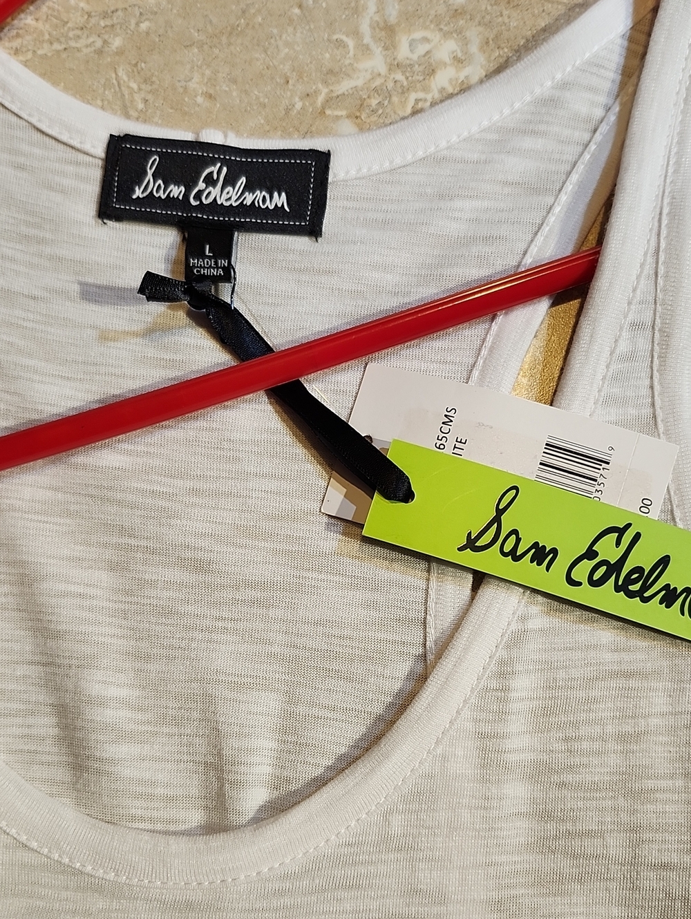 Sam Edelman Embroidered Racerback Tank Top L - Picture 4 of 6